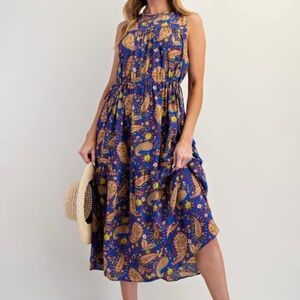 EASEL Paisley Print Sleeveless MIDI Dress NWT Medium